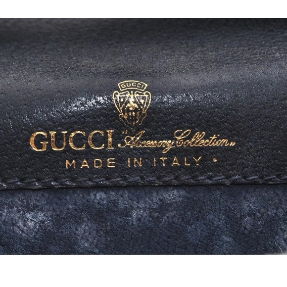 Authentic “Rare” GUCCI Sherry Line Shoulder Cross Bag GG PVC Leather Navy - Picture 13 of 16